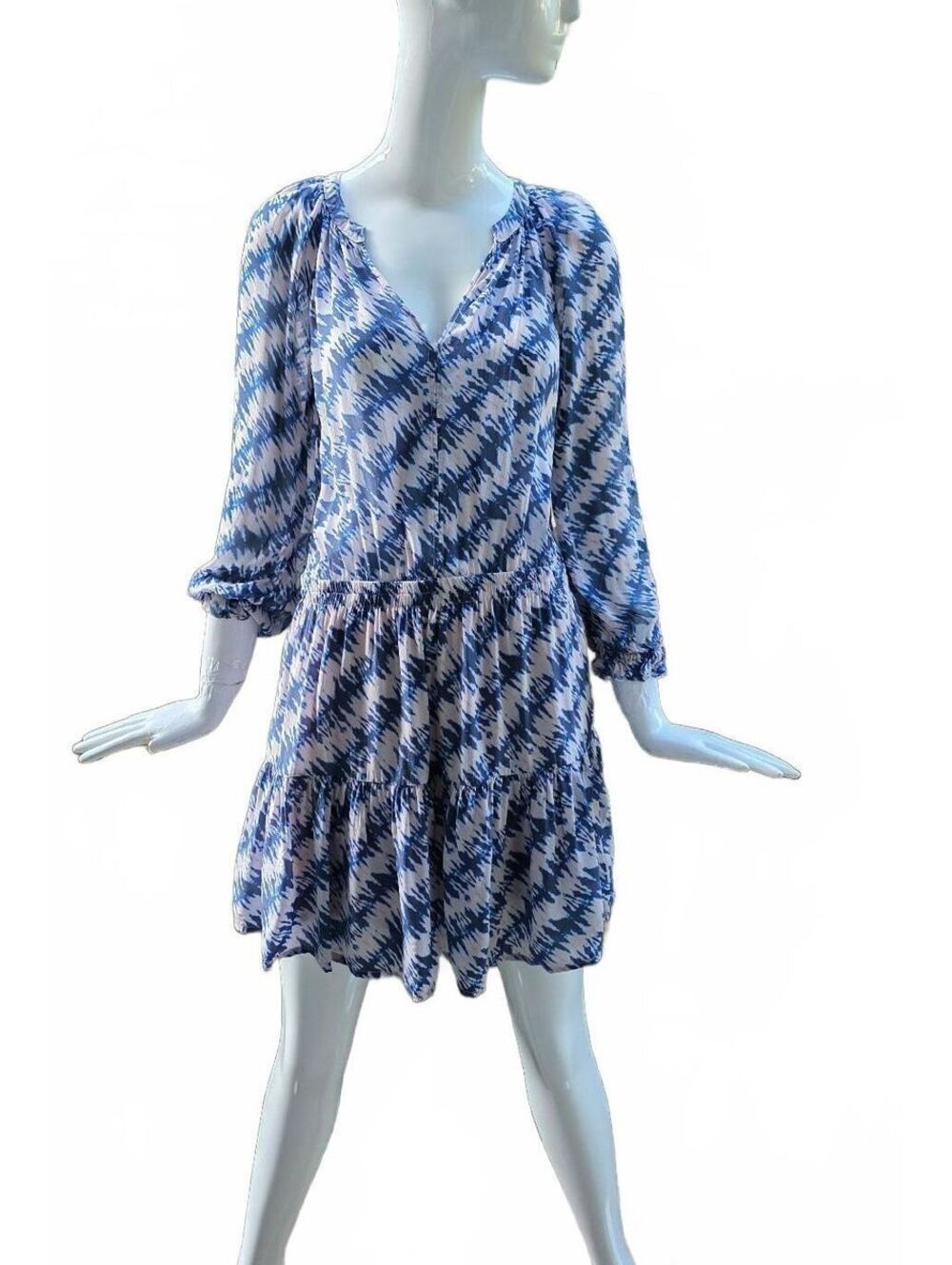 Velvet Graham Spencer Leah Anthropologie Blue Tie Dye Boho Vnk Mini Dress S